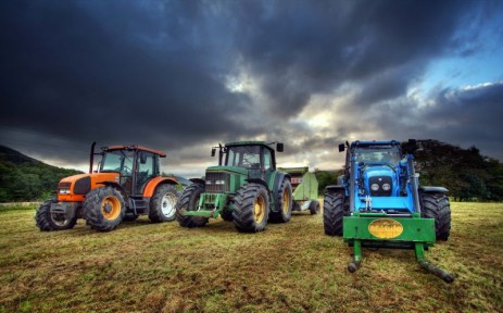 three tractors
