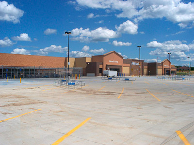 abandoned Walmart and parking lot