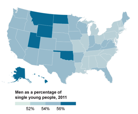 unmarried men by state