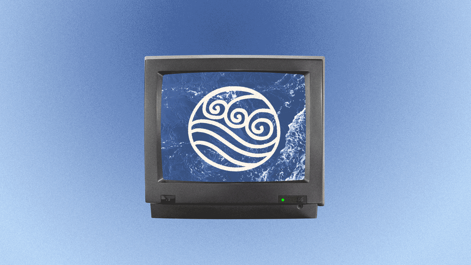 A gif showing element symbols from Avatar on a TV screen