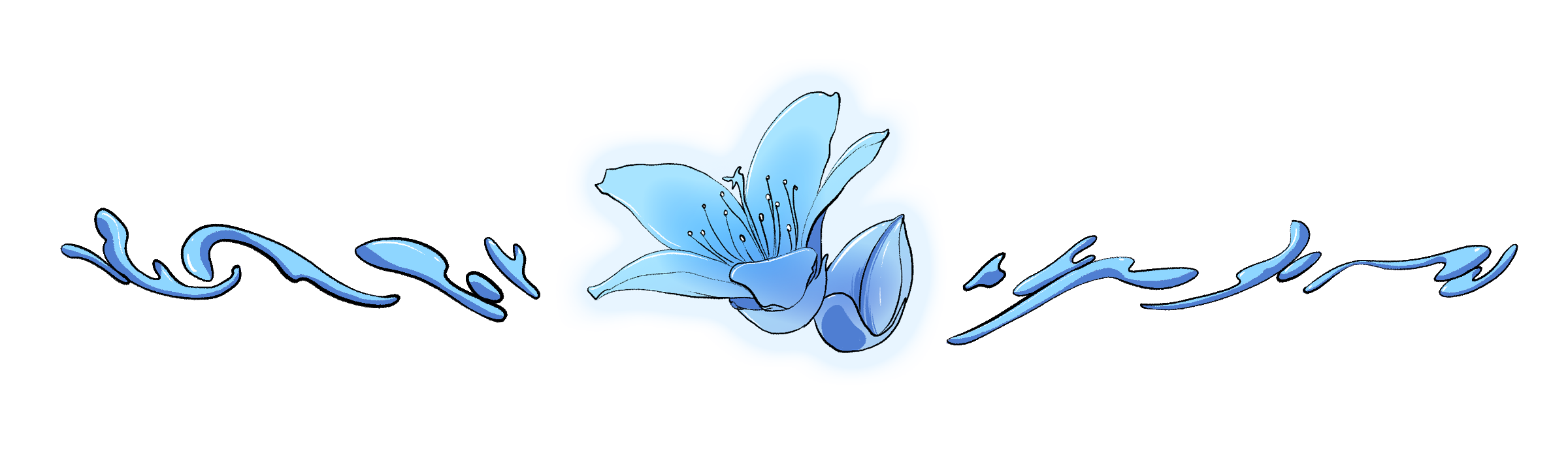 Illustration of bioluminescent flower used to divide story text