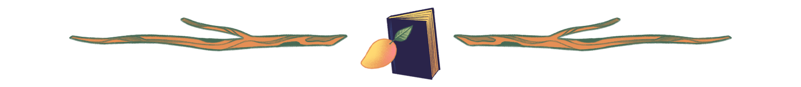 Illustration of book and tree branches used to divide story text