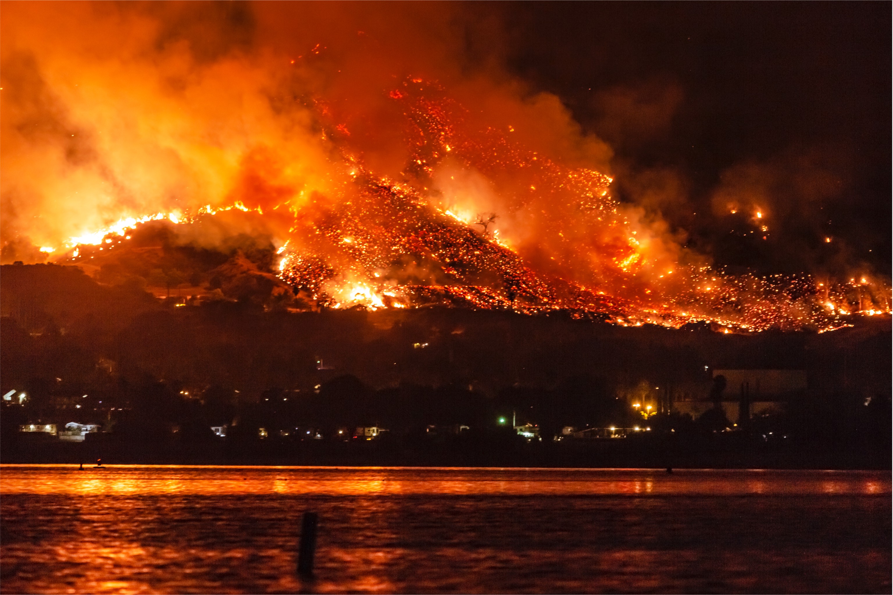 California Wildfires: The Holy Fire At Lake Elsinore On August 9, 2018.