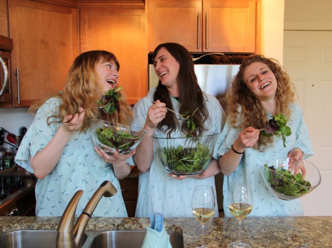 The members of the Seattle band Childbirth. From left to right: Bree McKenna, Stacy Peck, Julia Shapiro.