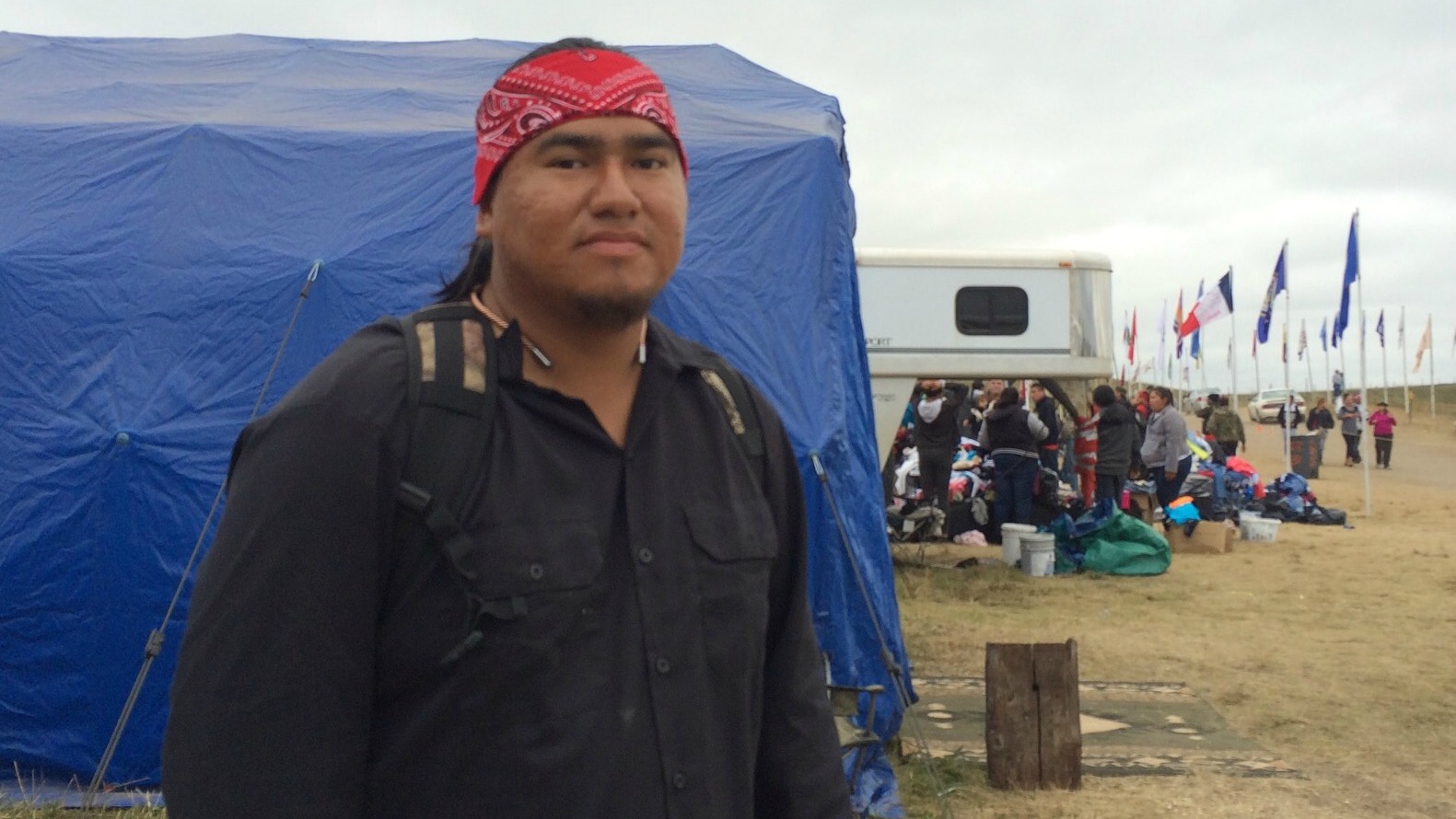 Dale American Horse, Jr., 26, locked himself to construction equipment on August 31, putting his "body on the line" to block Dakota Access.
