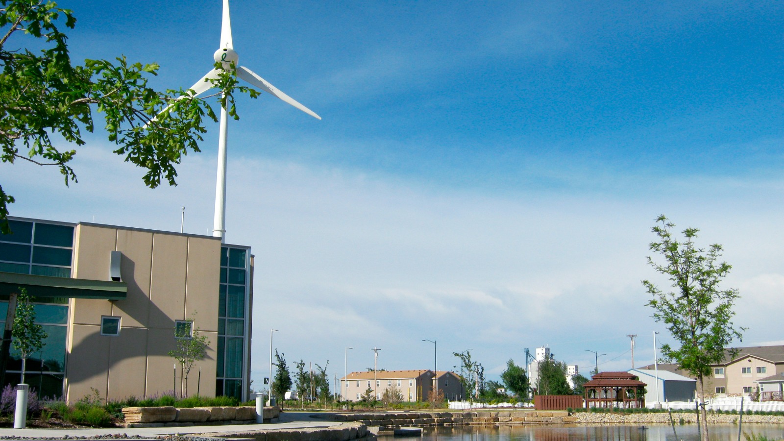 Greensburg's hospital has its own wind turbine.