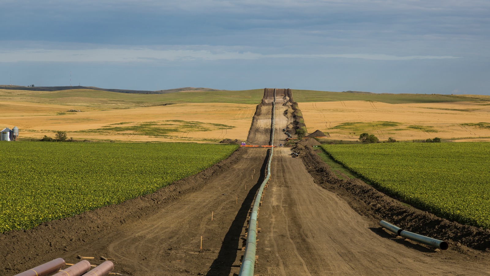 The Dakota Access Pipeline is seen near New Salem, North Dakota.