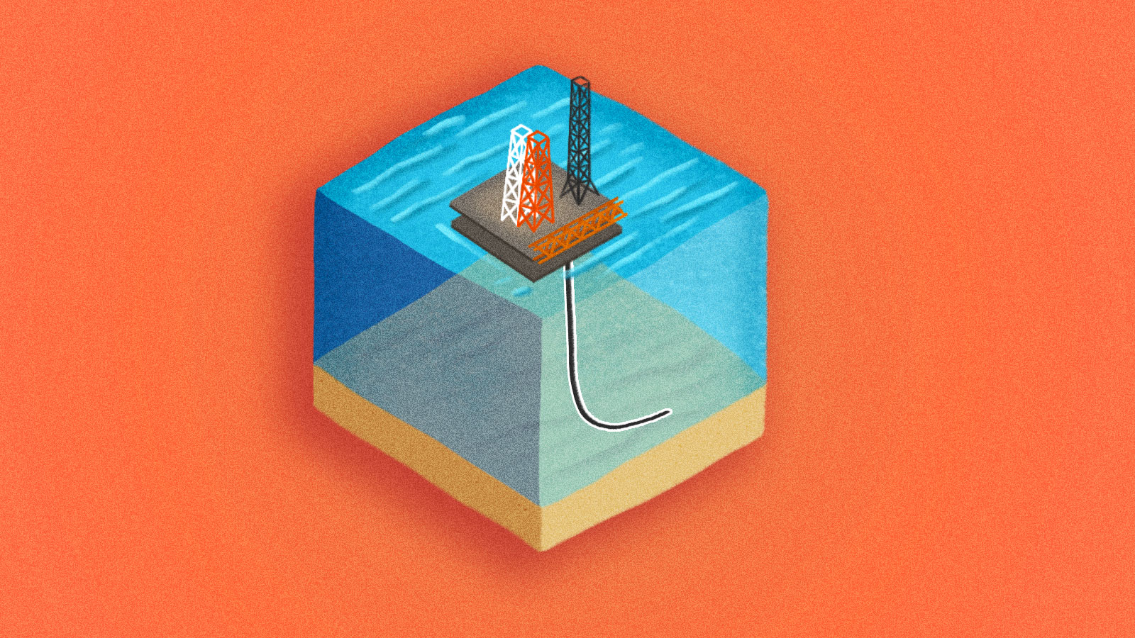 An illustration of a deep sea mining rig