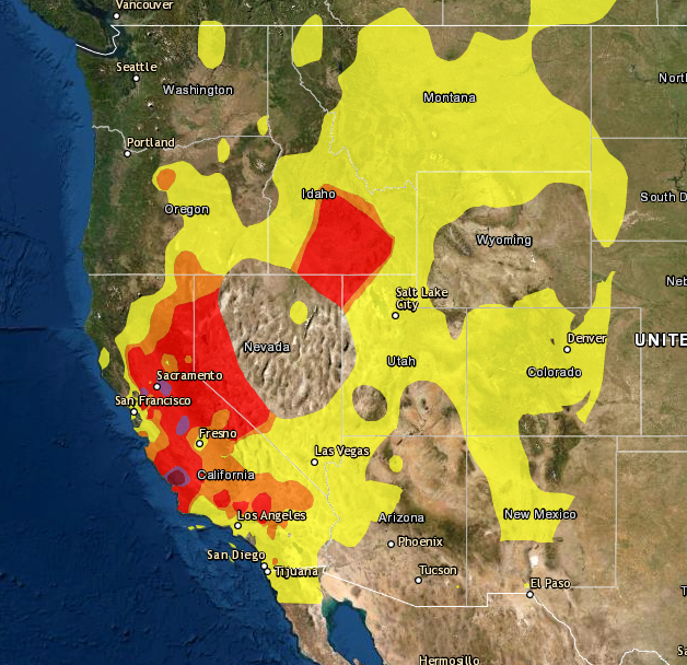 Western air quality map August 2020