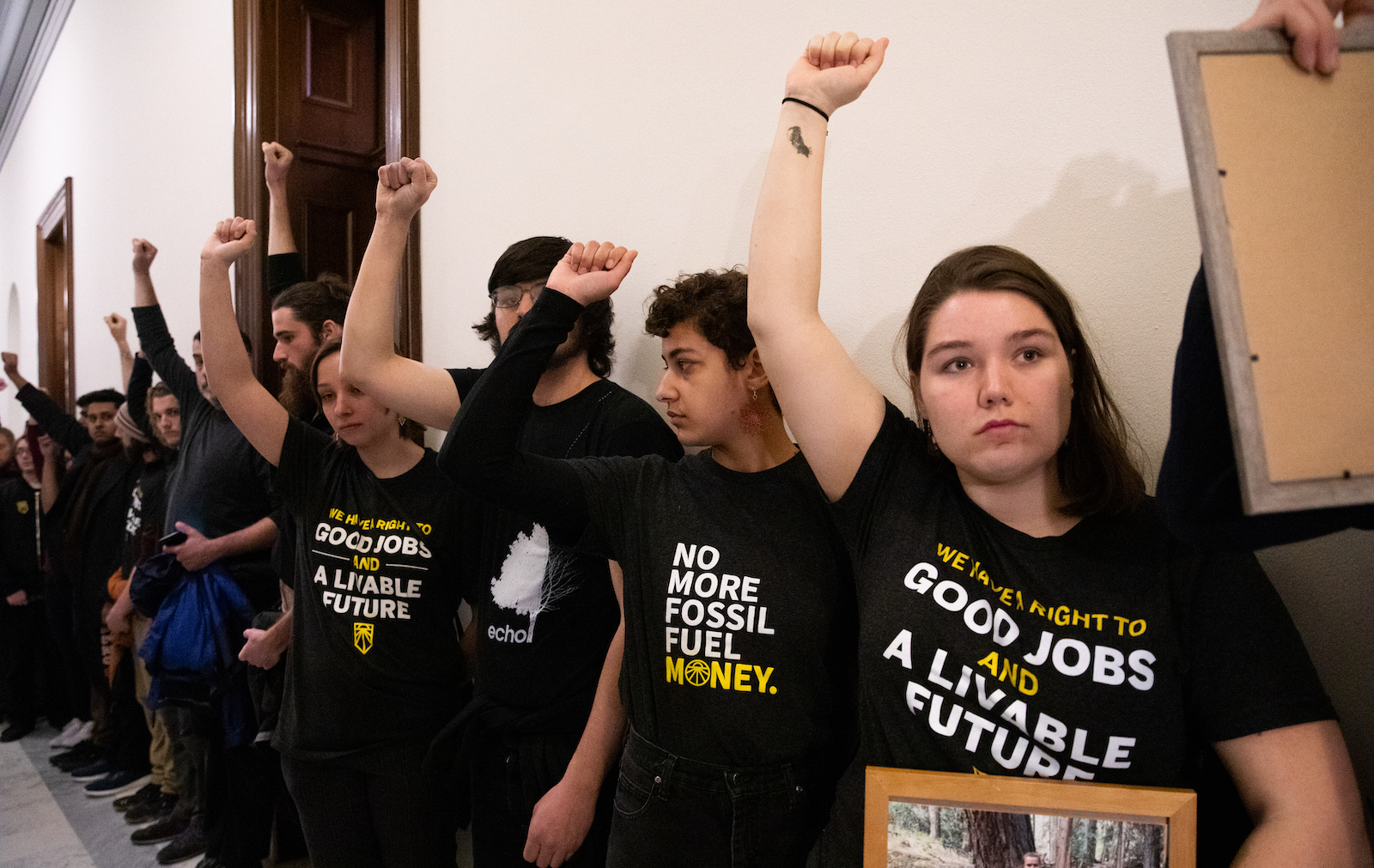 Climate Activists Protest At Mitch McConnell Office In Washington