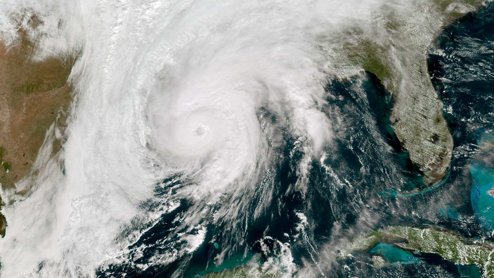 Hurricane Zeta in the Gulf of Mexico nearing Louisiana