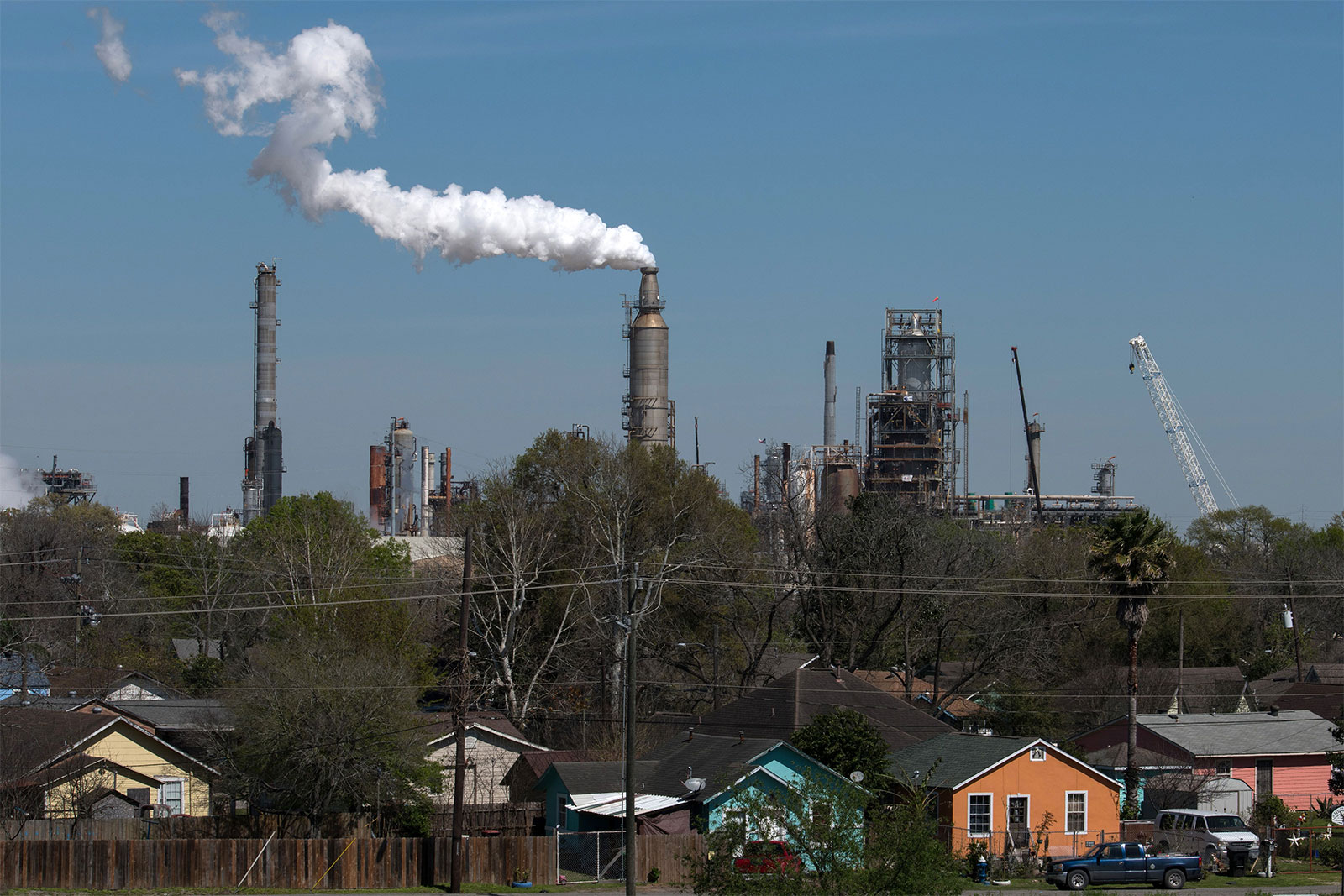 The Valero oil refinery near the Houston Ship Channel, part of the Port of Houston, on March 6, 2019 in Houston, Texas