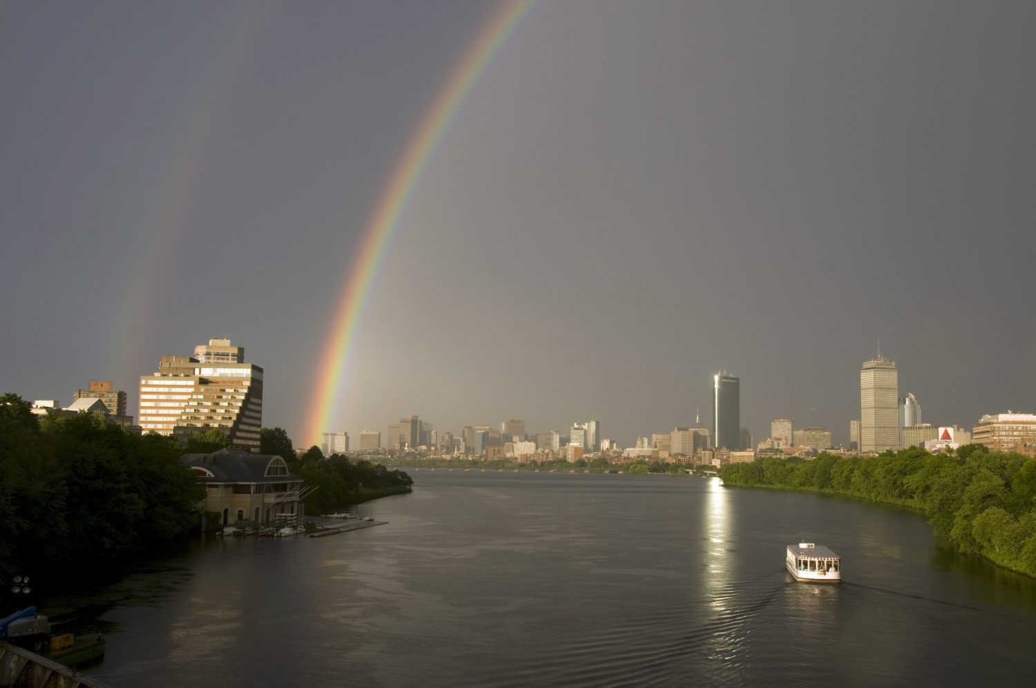 Double rainbow over the Charles River