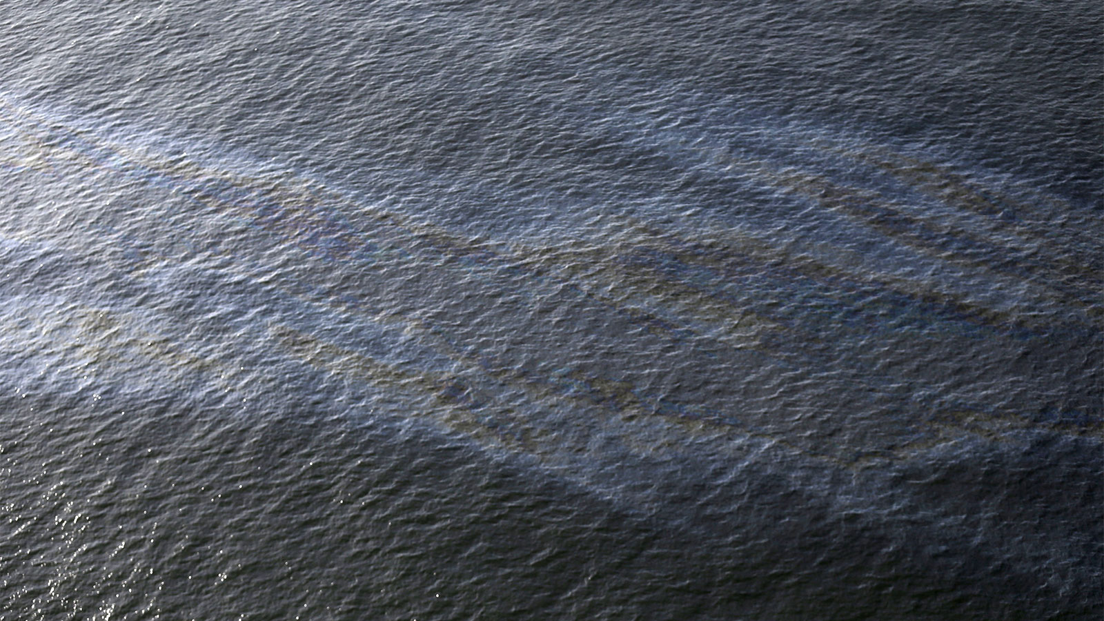 Aerial view of an oil spill