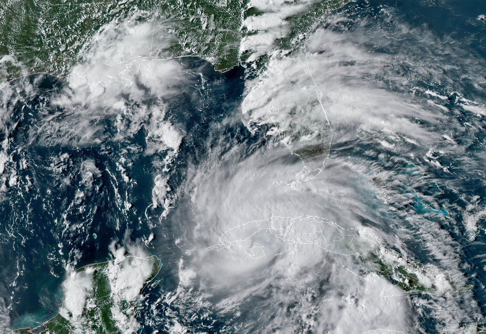 Satellite image of Hurricane Ida crossing Cuba