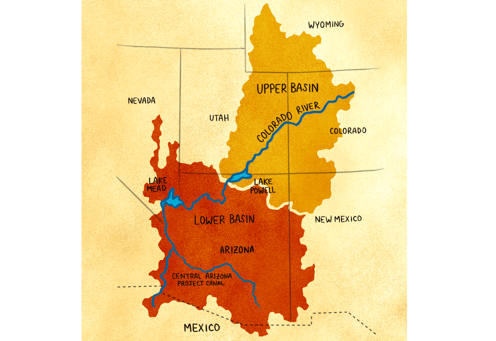 A map of the Colorado River