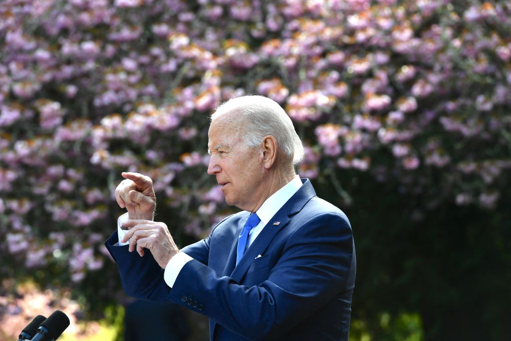US President Joe Biden speaks on Earth Day at Seward Park in Seattle, Washington, on April 22, 2022.