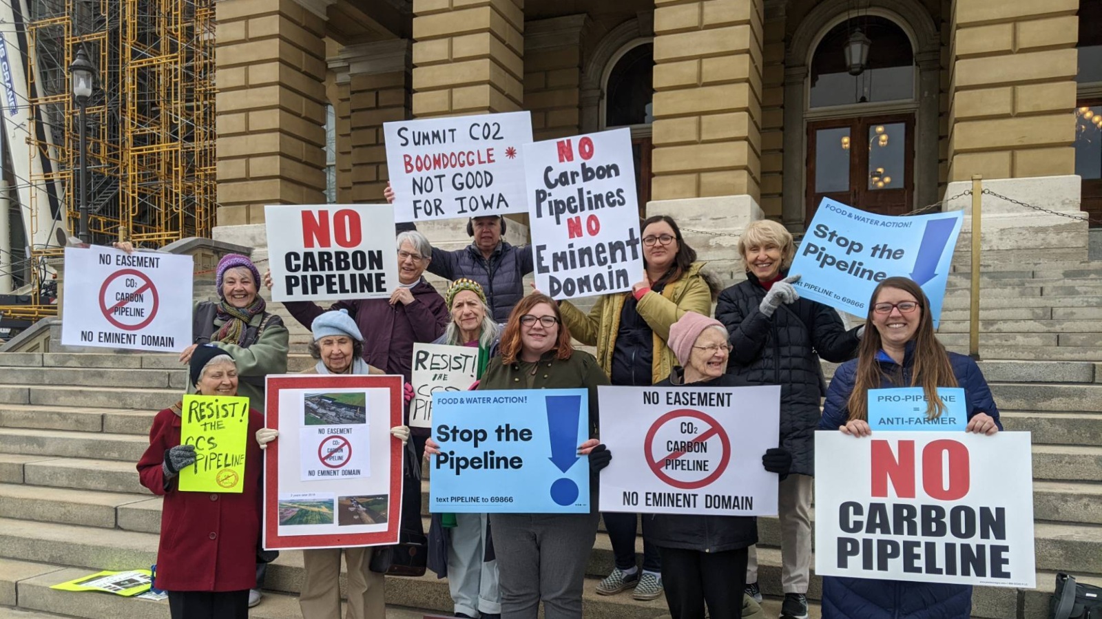 Iowa carbon pipeline protest