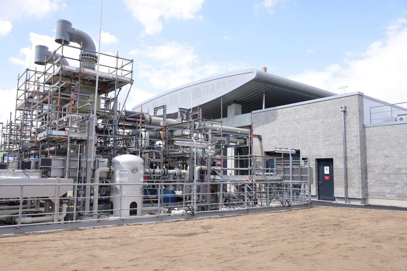 A green-tech "REFHYNE" hydrogen production plant at the Shell Energy and Chemicals Park Rheinland on July 02, 2021 in Wesseling, Germany.